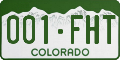 CO license plate 001FHT