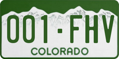 CO license plate 001FHV