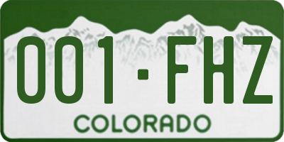 CO license plate 001FHZ