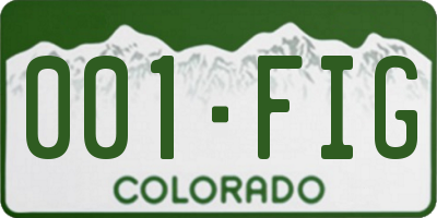 CO license plate 001FIG