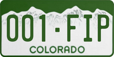 CO license plate 001FIP