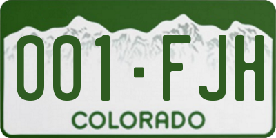 CO license plate 001FJH