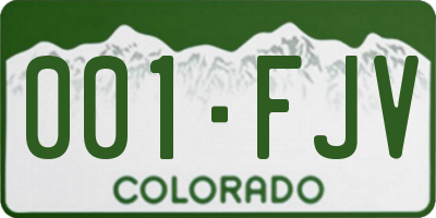 CO license plate 001FJV