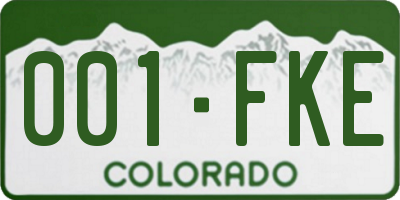 CO license plate 001FKE