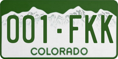 CO license plate 001FKK