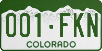 CO license plate 001FKN