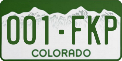 CO license plate 001FKP