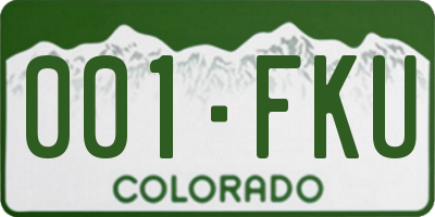 CO license plate 001FKU