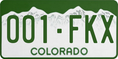 CO license plate 001FKX