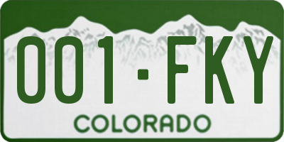 CO license plate 001FKY