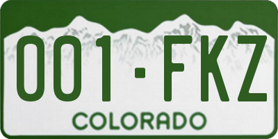 CO license plate 001FKZ