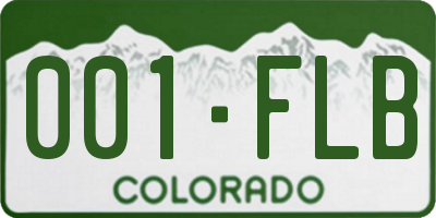 CO license plate 001FLB