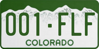 CO license plate 001FLF