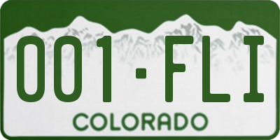 CO license plate 001FLI