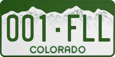 CO license plate 001FLL