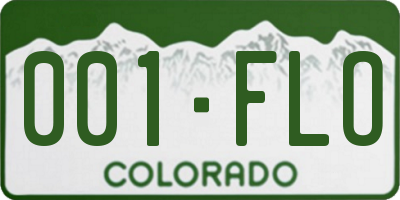 CO license plate 001FLO