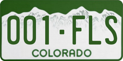 CO license plate 001FLS