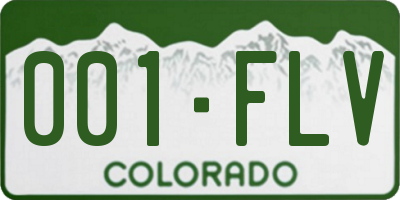 CO license plate 001FLV