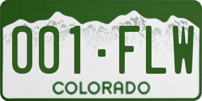 CO license plate 001FLW