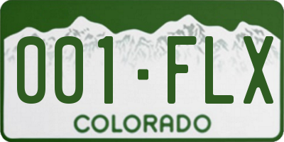 CO license plate 001FLX