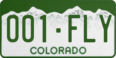 CO license plate 001FLY