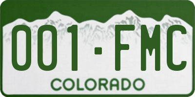 CO license plate 001FMC