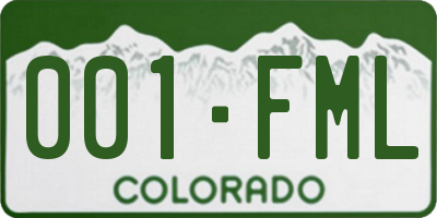 CO license plate 001FML