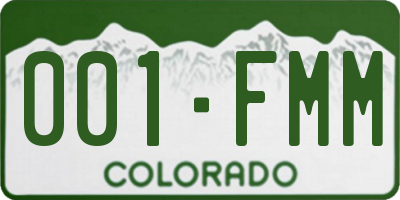 CO license plate 001FMM