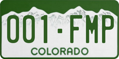 CO license plate 001FMP