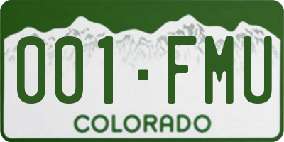 CO license plate 001FMU