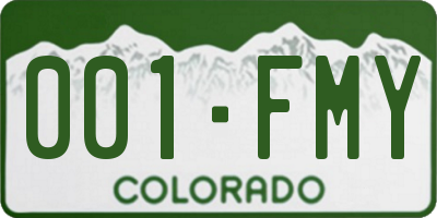 CO license plate 001FMY