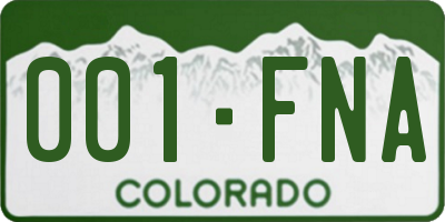 CO license plate 001FNA