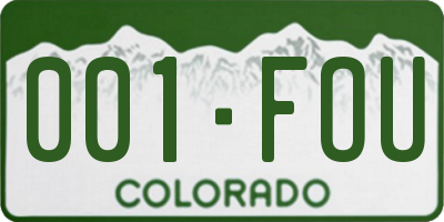 CO license plate 001FOU