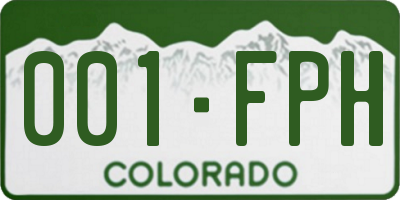 CO license plate 001FPH