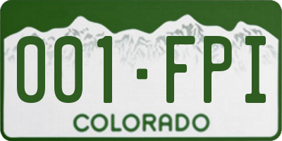 CO license plate 001FPI