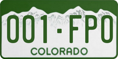 CO license plate 001FPO