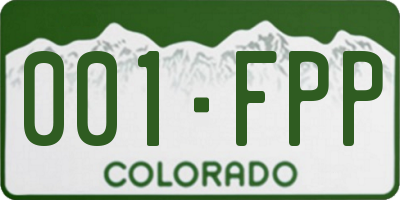 CO license plate 001FPP