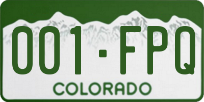 CO license plate 001FPQ