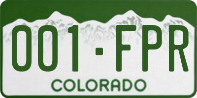 CO license plate 001FPR