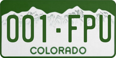 CO license plate 001FPU