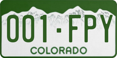 CO license plate 001FPY