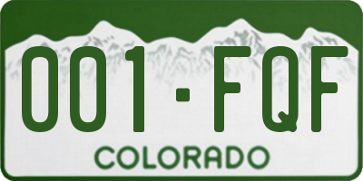 CO license plate 001FQF