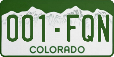 CO license plate 001FQN