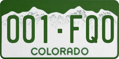 CO license plate 001FQO