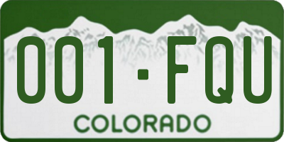 CO license plate 001FQU