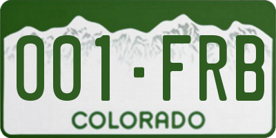 CO license plate 001FRB