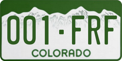 CO license plate 001FRF