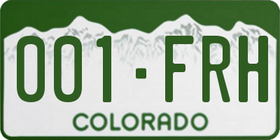 CO license plate 001FRH