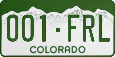 CO license plate 001FRL