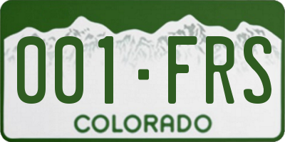 CO license plate 001FRS